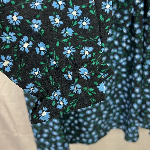 Loft New Women’s XL Floral Ruffles Tie V-Neck Long Sleeve Blouse - Picture 6 of 9